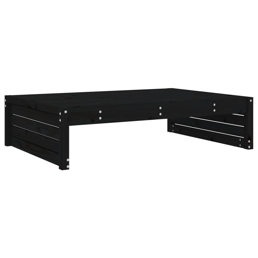 Garden Footstool | Black | Solid pine wood | 120x80 cm | Modular