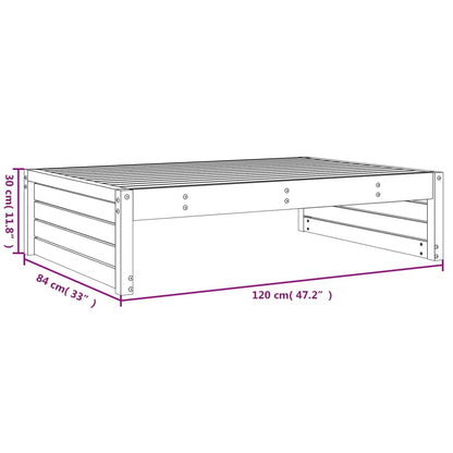 Garden Footstool | Black | Solid pine wood | 120x80 cm | Modular