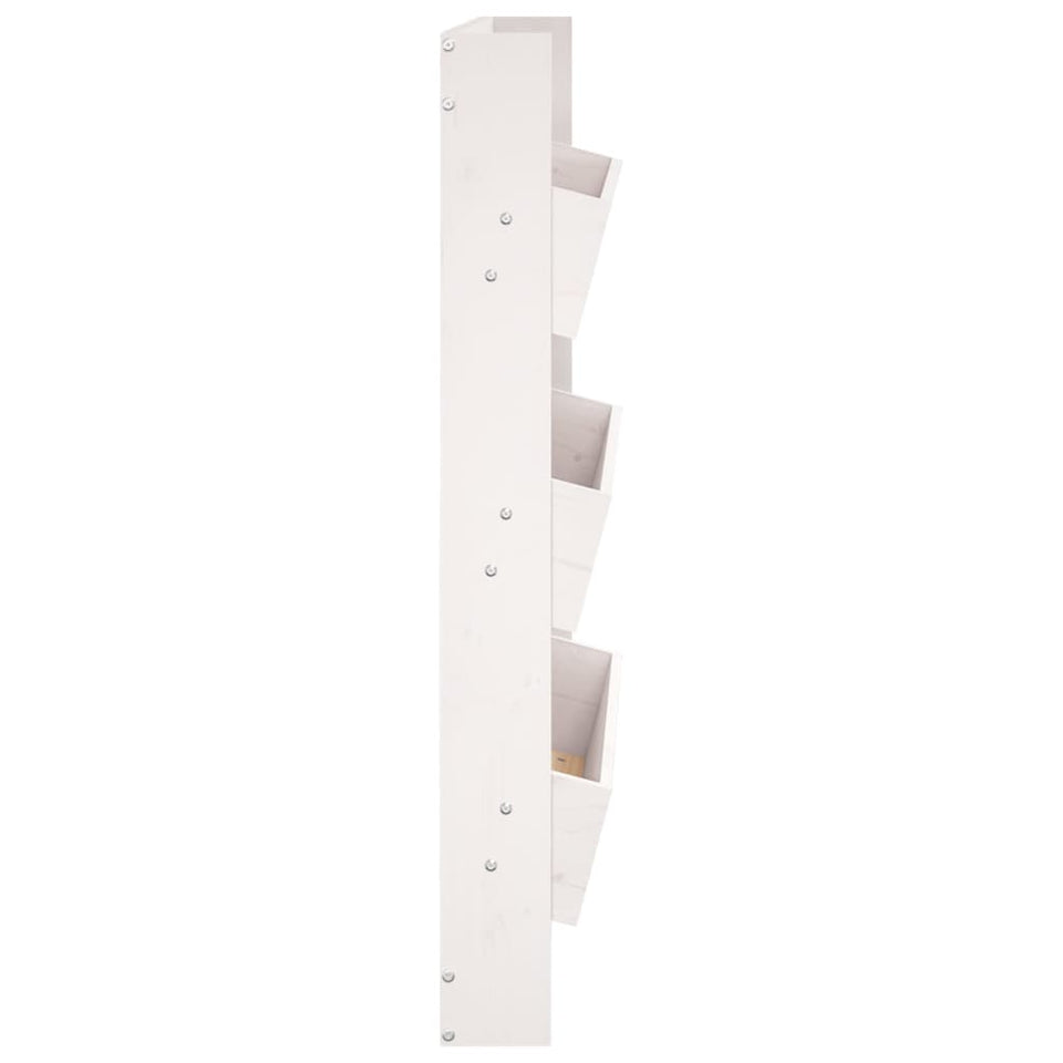 Wall Planter 3-Tier 60x18.5x110 cm White Solid Wood Pine