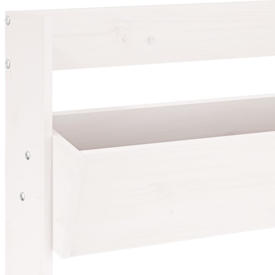 Wall Planter 3-Tier 60x18.5x110 cm White Solid Wood Pine