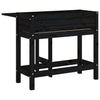 Garden Planter with Folding Tabletop Black Solid Wood Pine