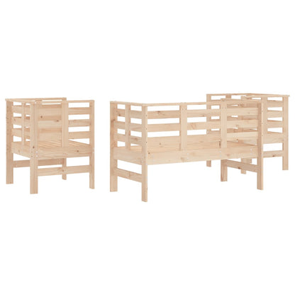 3 Piece Garden Lounge Set Solid Wood Pine