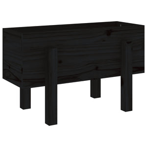 Garden Planter Black 62x30x38 cm Solid Wood Pine