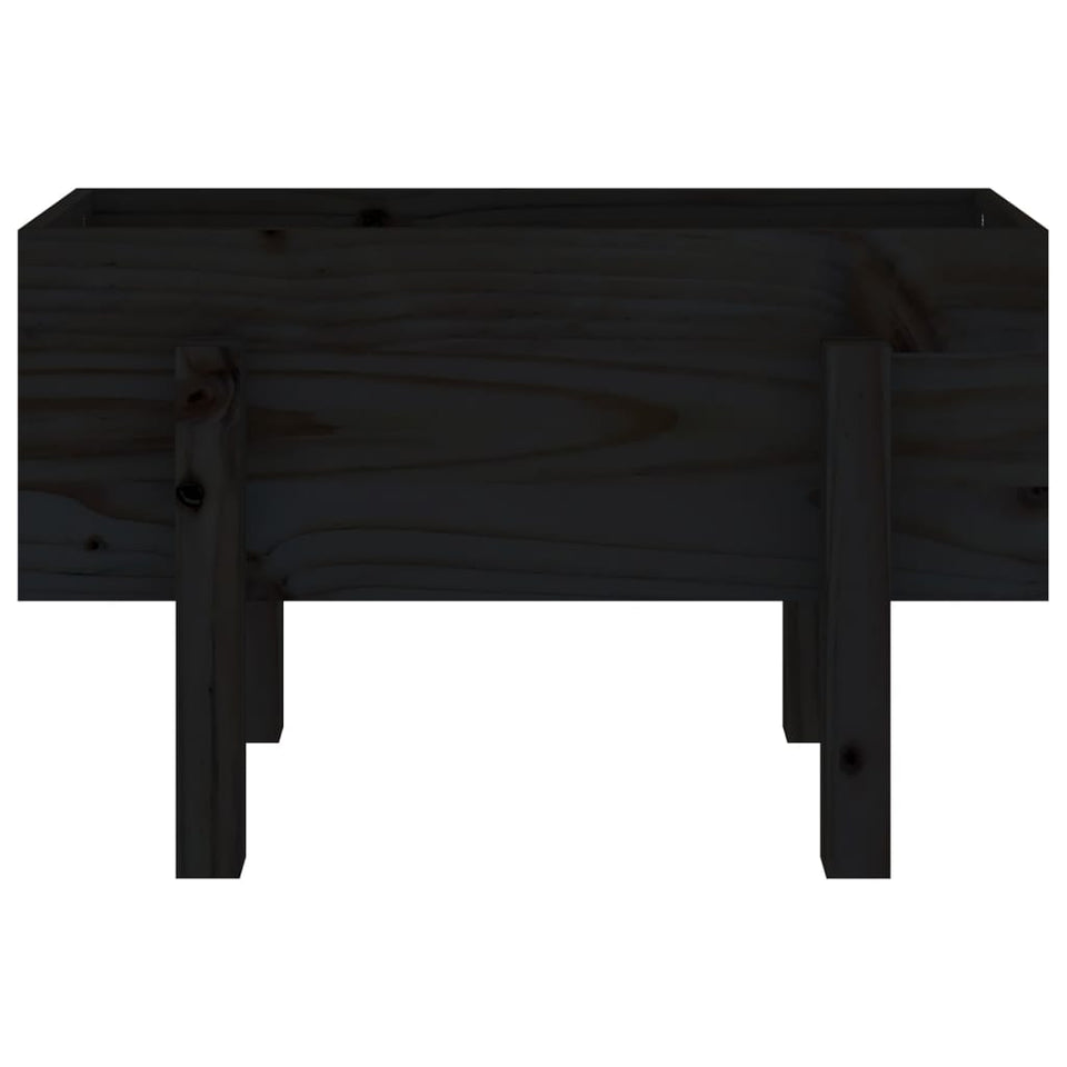 Garden Planter Black 62x30x38 cm Solid Wood Pine