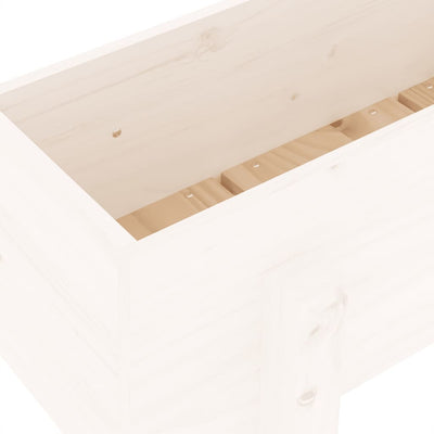 Garden Raised Bed White 101x30x38 cm Solid Wood Pine