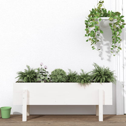 Garden Raised Bed White 101x30x38 cm Solid Wood Pine