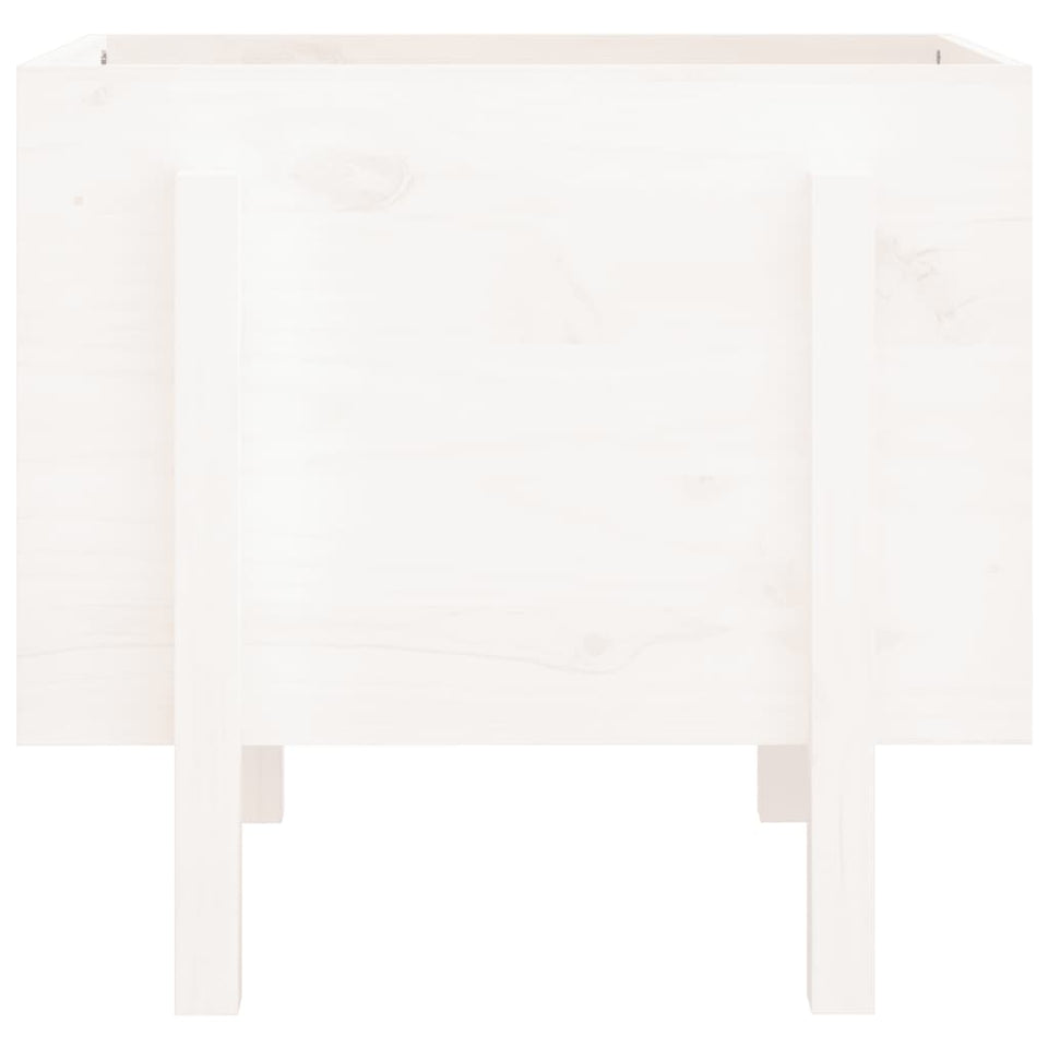 Garden Planter White 62x50x57 cm Solid Wood Pine