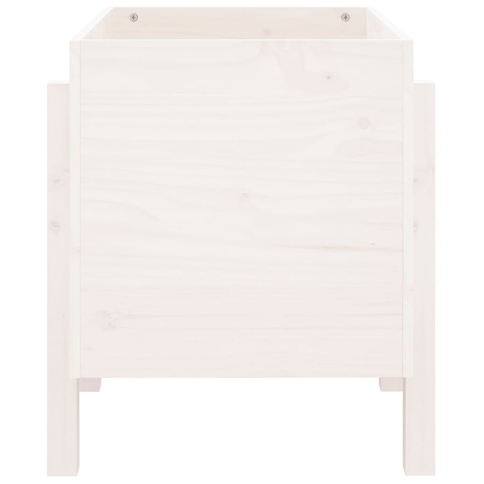 Garden Planter White 62x50x57 cm Solid Wood Pine