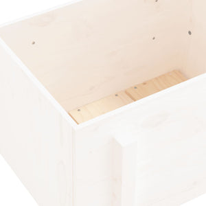 Garden Planter White 62x50x57 cm Solid Wood Pine