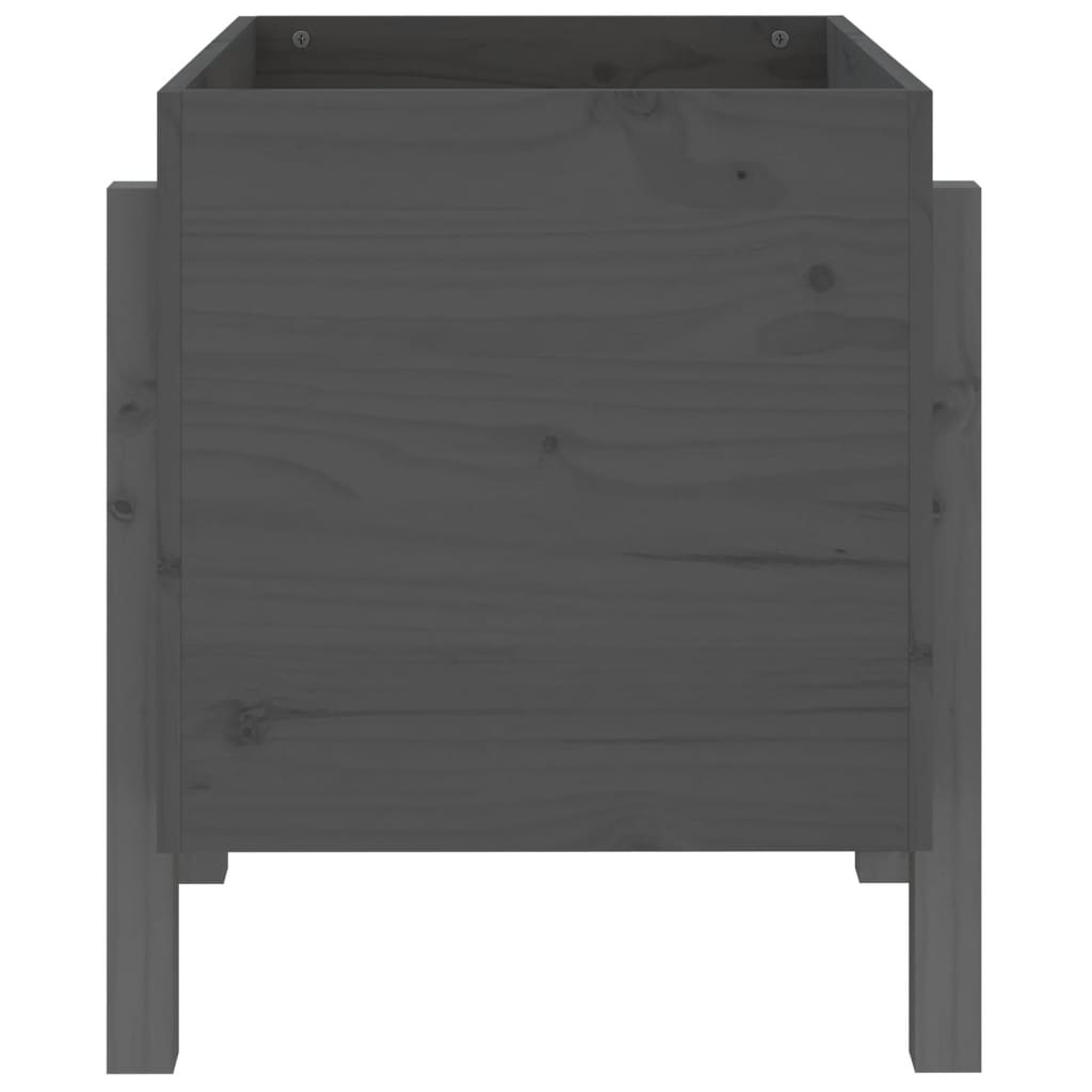 Garden Planter Grey 62x50x57 cm Solid Wood Pine