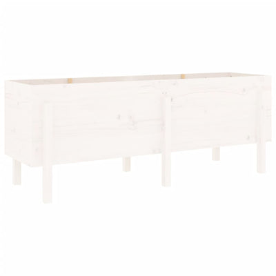 Garden Raised Bed White 160x50x57 cm Solid Wood Pine