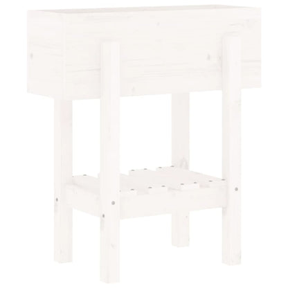 Garden Planter White 62x30x69 cm Solid Wood Pine