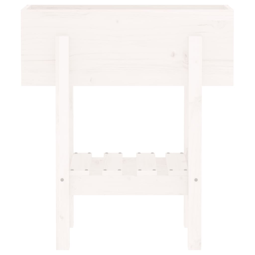 Garden Planter White 62x30x69 cm Solid Wood Pine