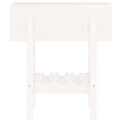 Garden Planter White 62x30x69 cm Solid Wood Pine