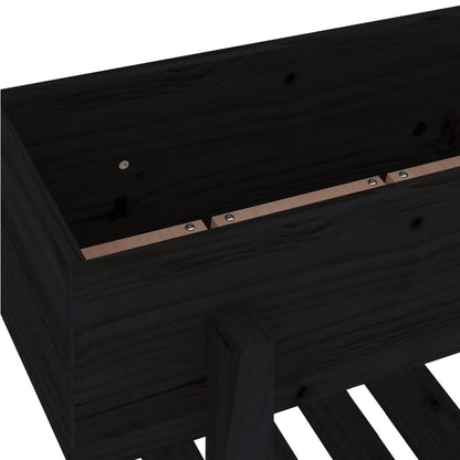 Garden Planter Black 62x30x69 cm Solid Wood Pine