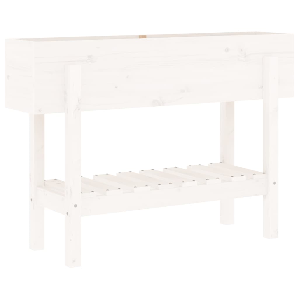 Garden Raised Bed White 101x30x69 cm Solid Wood Pine