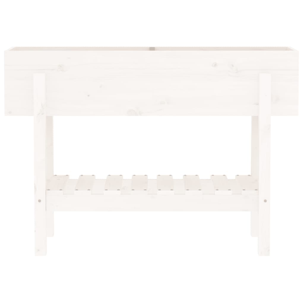 Garden Raised Bed White 101x30x69 cm Solid Wood Pine