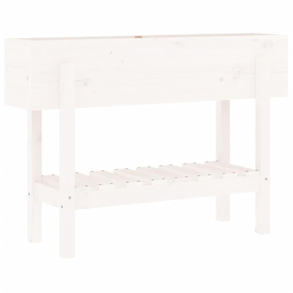 Garden Raised Bed White 101x30x69 cm Solid Wood Pine