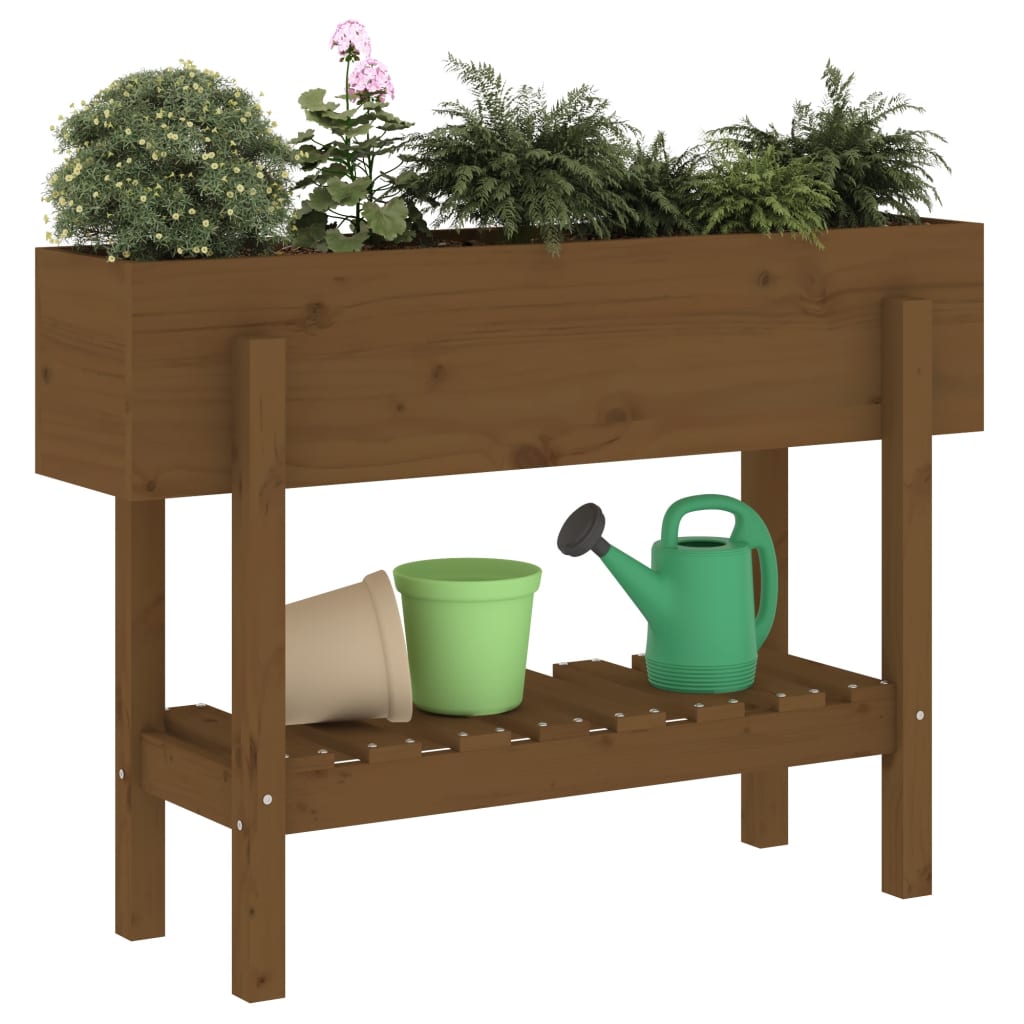 Garden Raised Bed Honey Brown 101x30x69 cm Solid Wood Pine