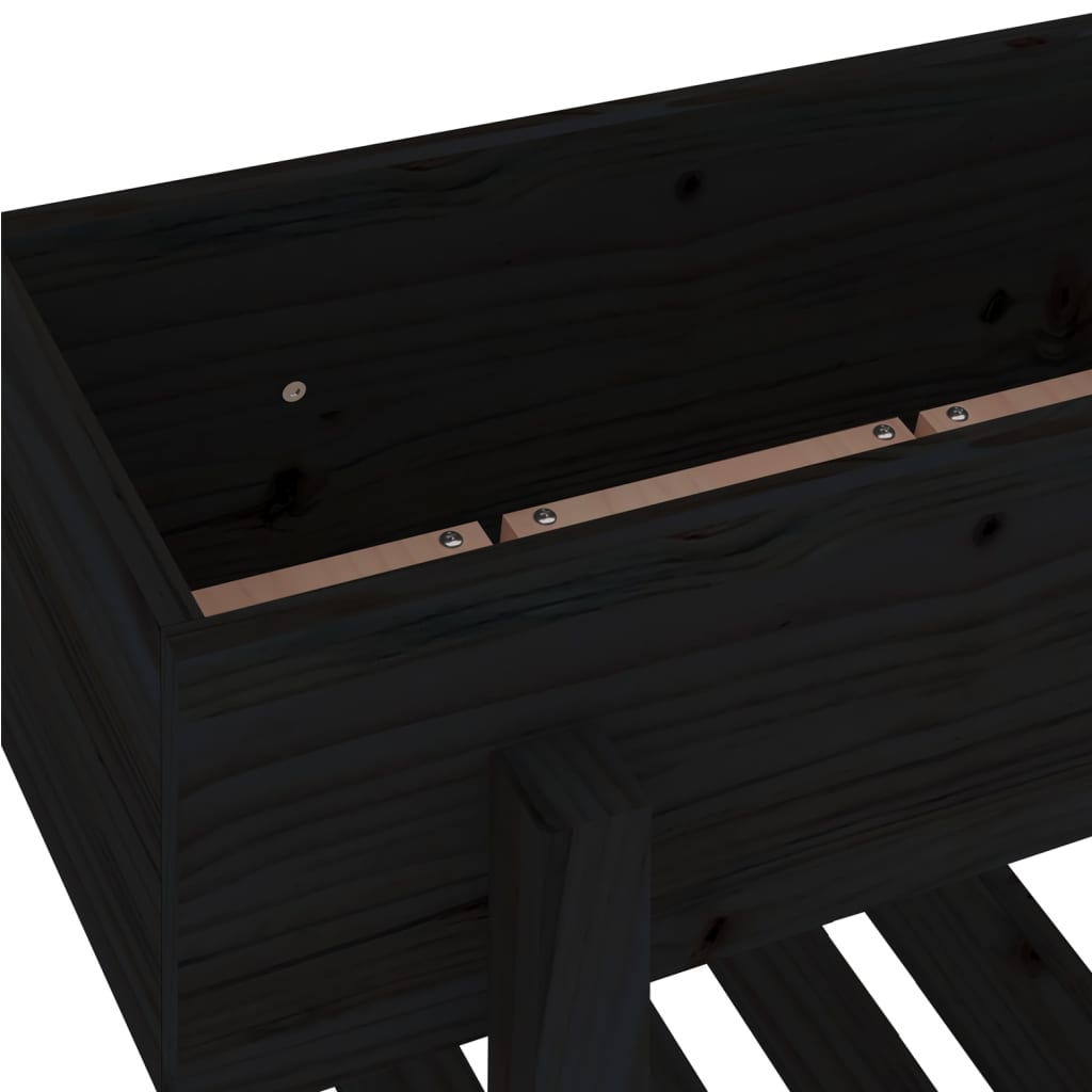 Garden Raised Bed Black 101x30x69 cm Solid Wood Pine