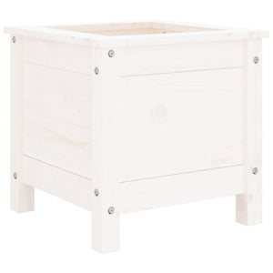 Garden Planter White 40x40x39 cm Solid Wood Pine