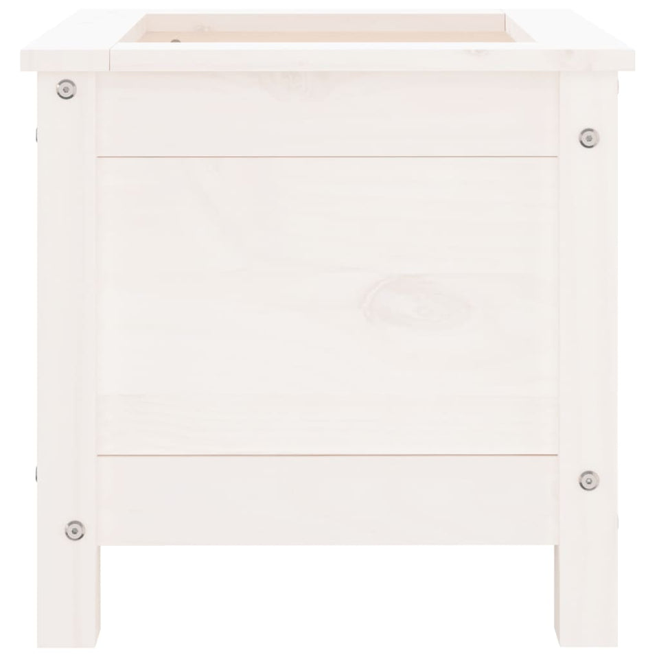 Garden Planter White 40x40x39 cm Solid Wood Pine