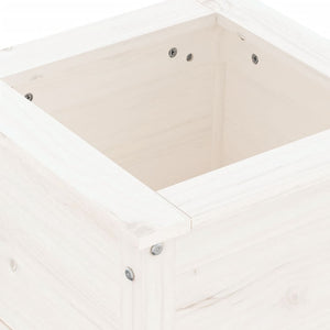 Garden Planter White 40x40x39 cm Solid Wood Pine