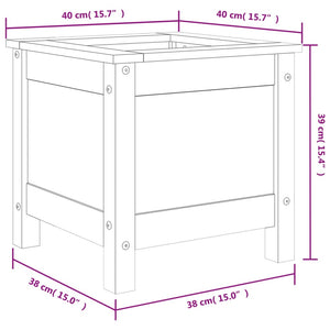 Garden Planter White 40x40x39 cm Solid Wood Pine