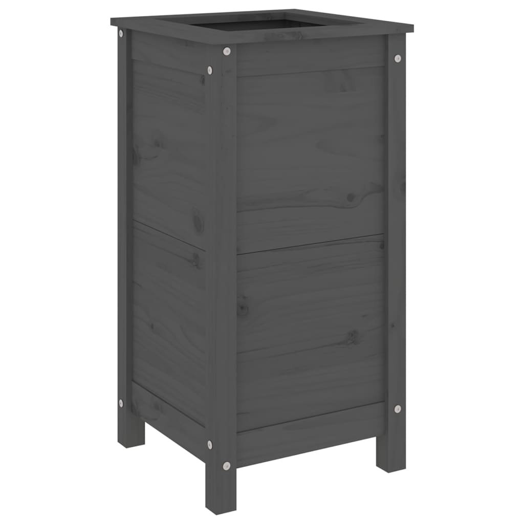 Garden Planter Grey 40x40x78 cm Solid Wood Pine