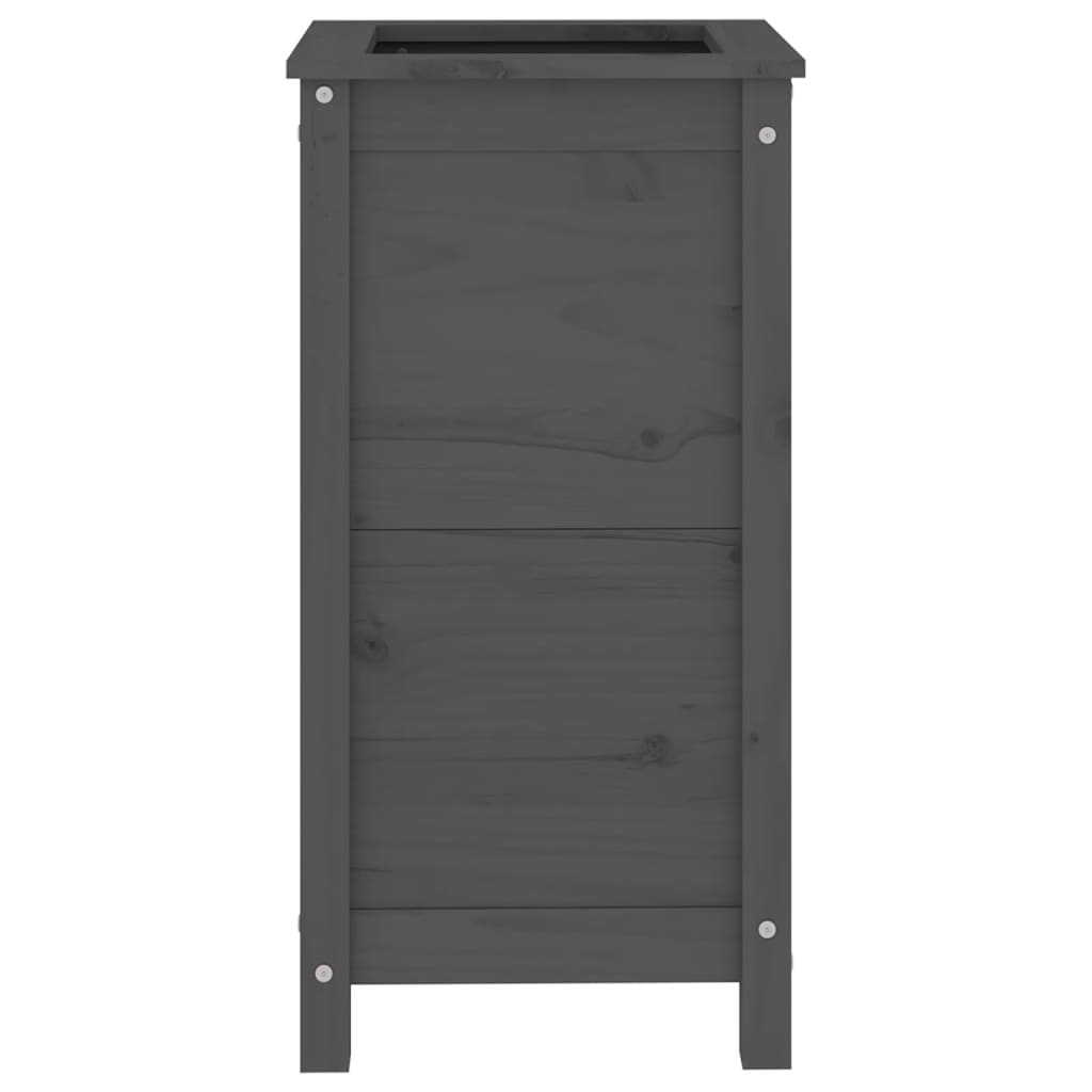 Garden Planter Grey 40x40x78 cm Solid Wood Pine