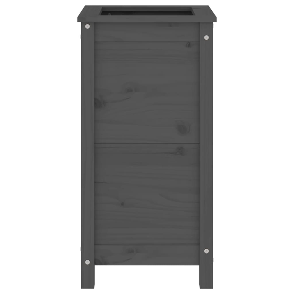 Garden Planter Grey 40x40x78 cm Solid Wood Pine