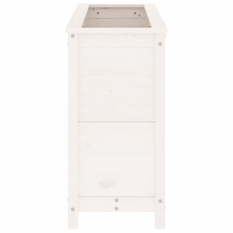 Garden Raised Bed White 119.5x40x78 cm Solid Wood Pine
