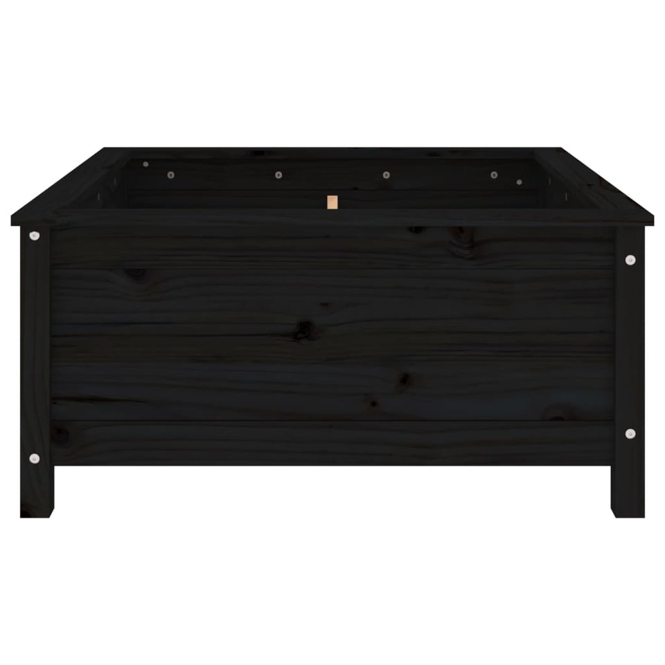 Garden Planter Black 82.5x82.5x39 cm Solid Wood Pine