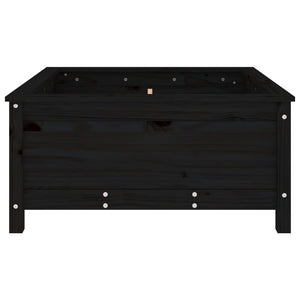 Garden Planter Black 82.5x82.5x39 cm Solid Wood Pine