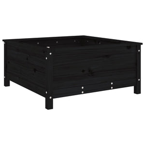 Garden Planter Black 82.5x82.5x39 cm Solid Wood Pine