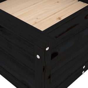 Garden Planter Black 82.5x82.5x39 cm Solid Wood Pine