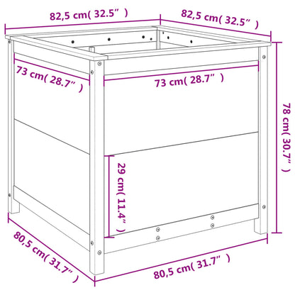 Garden Planter White 82.5x82.5x78 cm Solid Wood Pine