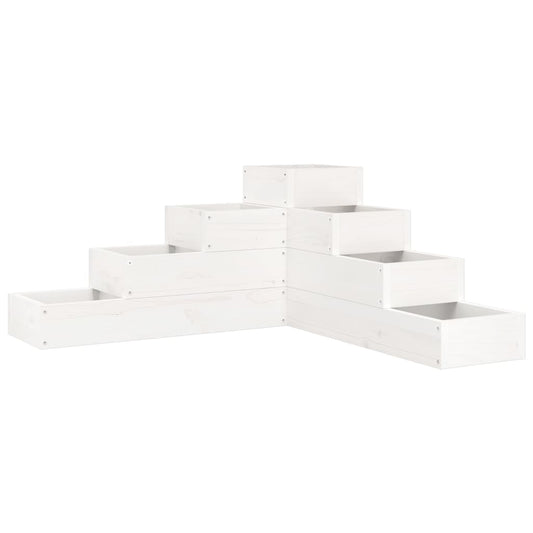 Garden Planter 4-Tier 80.5x79x36 cm White Solid Wood Pine
