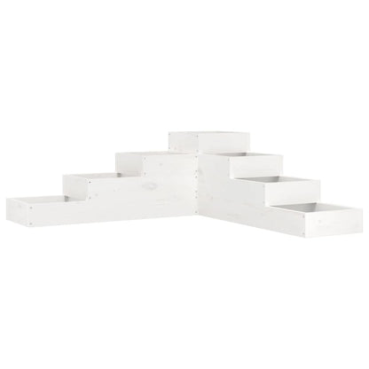 Garden Planter 4-Tier 106x104.5x36 cm White Solid Wood Pine
