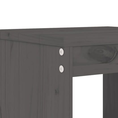 Garden Stools 2 pcs Grey 40x36x45 cm Solid Wood Pine