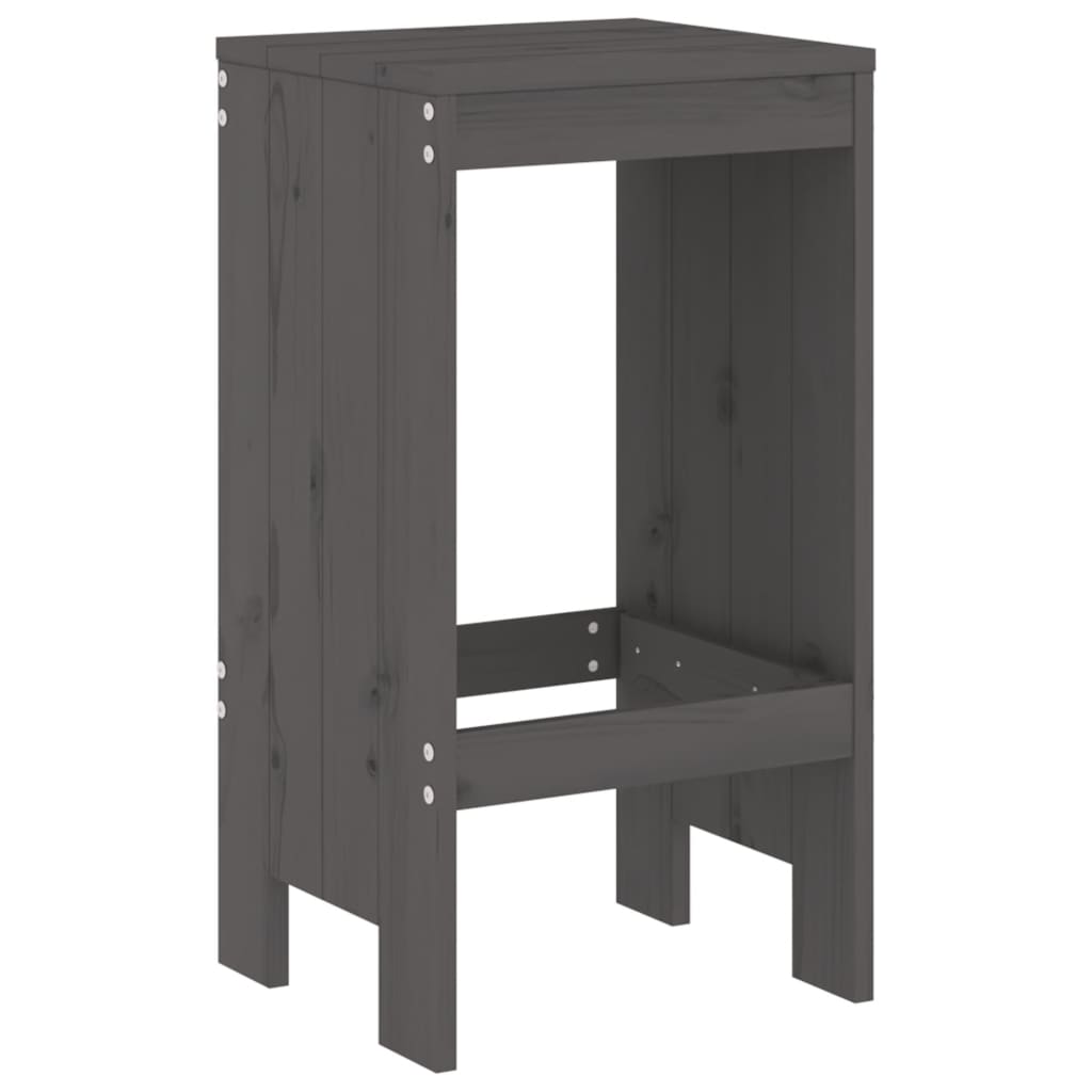 Bar Stools 2 pcs Grey 40x36x75 cm Solid Wood Pine