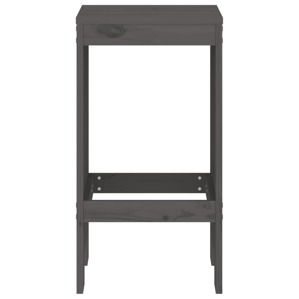 Bar Stools 2 pcs Grey 40x36x75 cm Solid Wood Pine