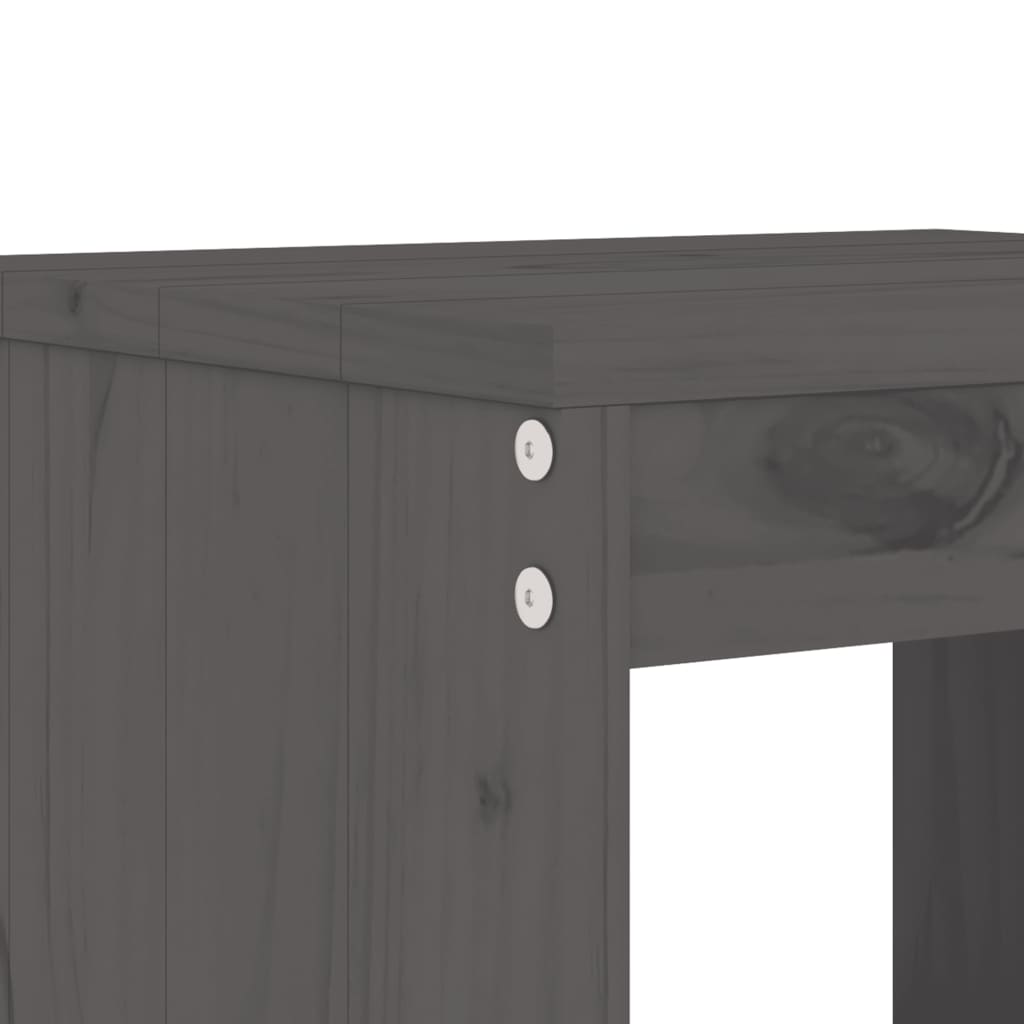 Bar Stools 2 pcs Grey 40x36x75 cm Solid Wood Pine