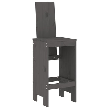 Bar Stools 2 pcs Grey 40x42x120 cm Solid Wood Pine