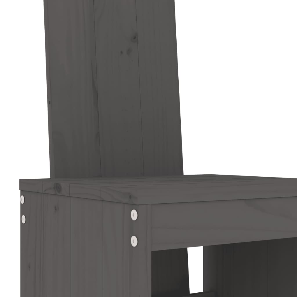 Bar Stools 2 pcs Grey 40x42x120 cm Solid Wood Pine