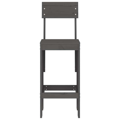 Bar Stools 2 pcs Grey 40x48.5x115.5 cm Solid Wood Pine