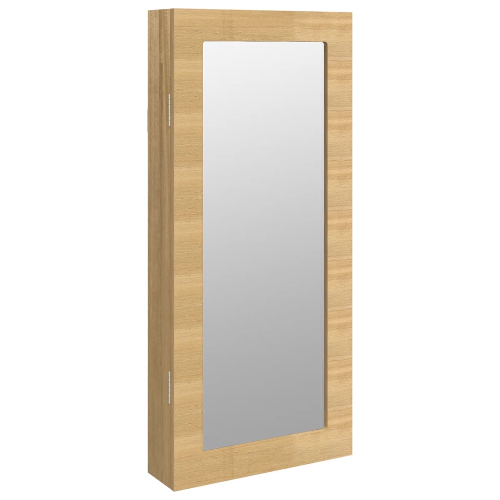 Mirror Jewelry Cabinet White Engineered wood 11.8x3.3x26.4 in
