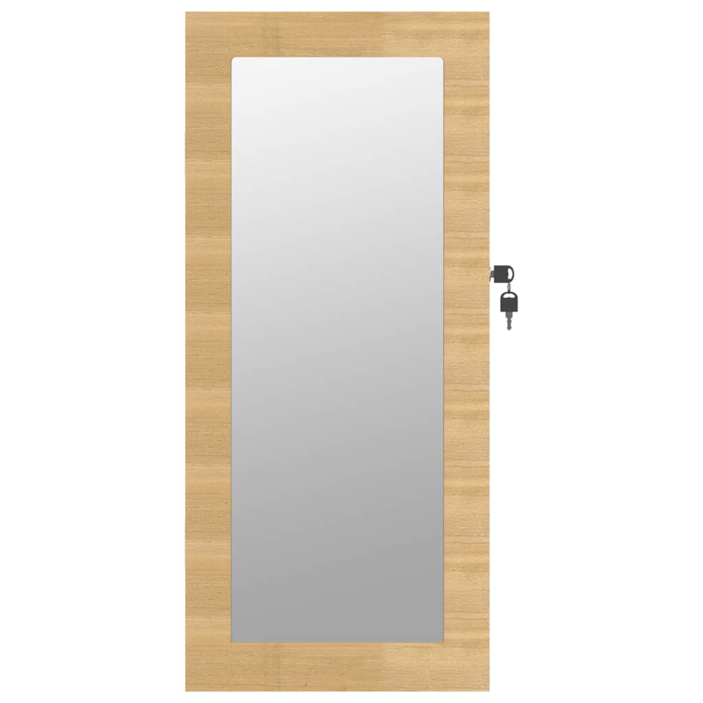 Mirror Jewelry Cabinet White Engineered wood 11.8x3.3x26.4 in