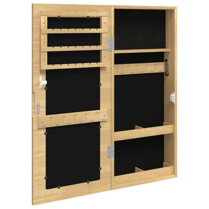 Mirror Jewelry Cabinet White Engineered wood 11.8x3.3x26.4 in