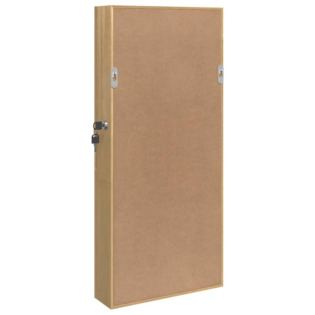 Mirror Jewelry Cabinet White Engineered wood 11.8x3.3x26.4 in